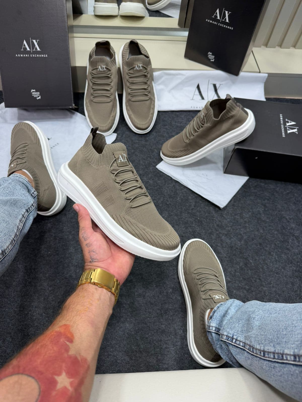Sapatênis Armani Exchange Premium Argila — foto principal