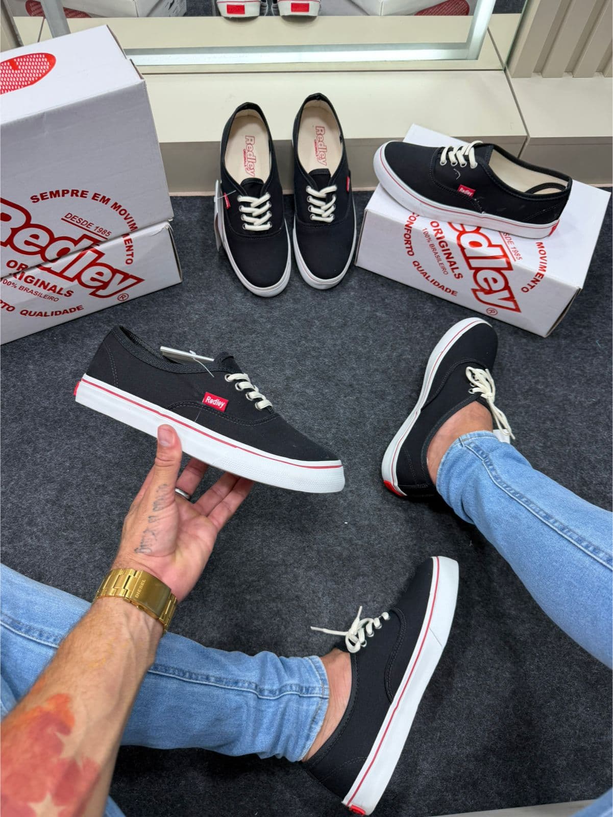 Tênis Redley Vulcanizado Premium Preto e Branco — foto principal