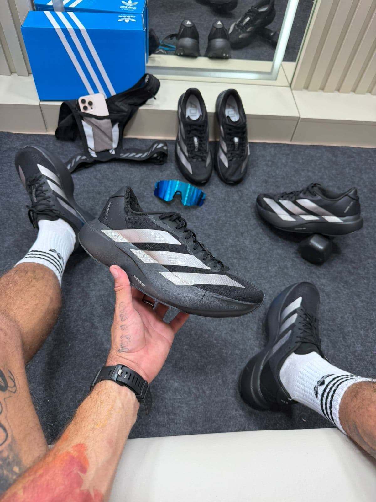 Adidas Adizero Prata e Preto Masculino — foto principal