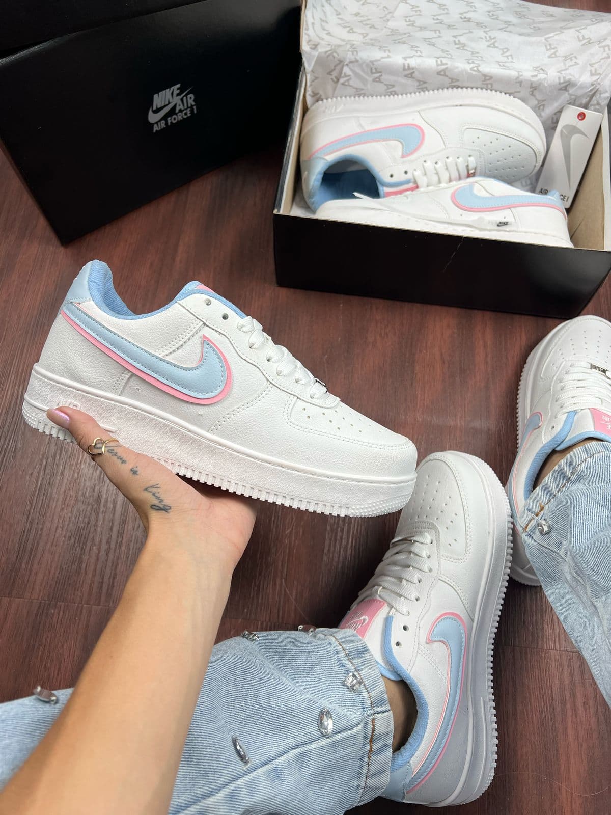 Nike Air Force Premium - Azul Rosa — foto principal