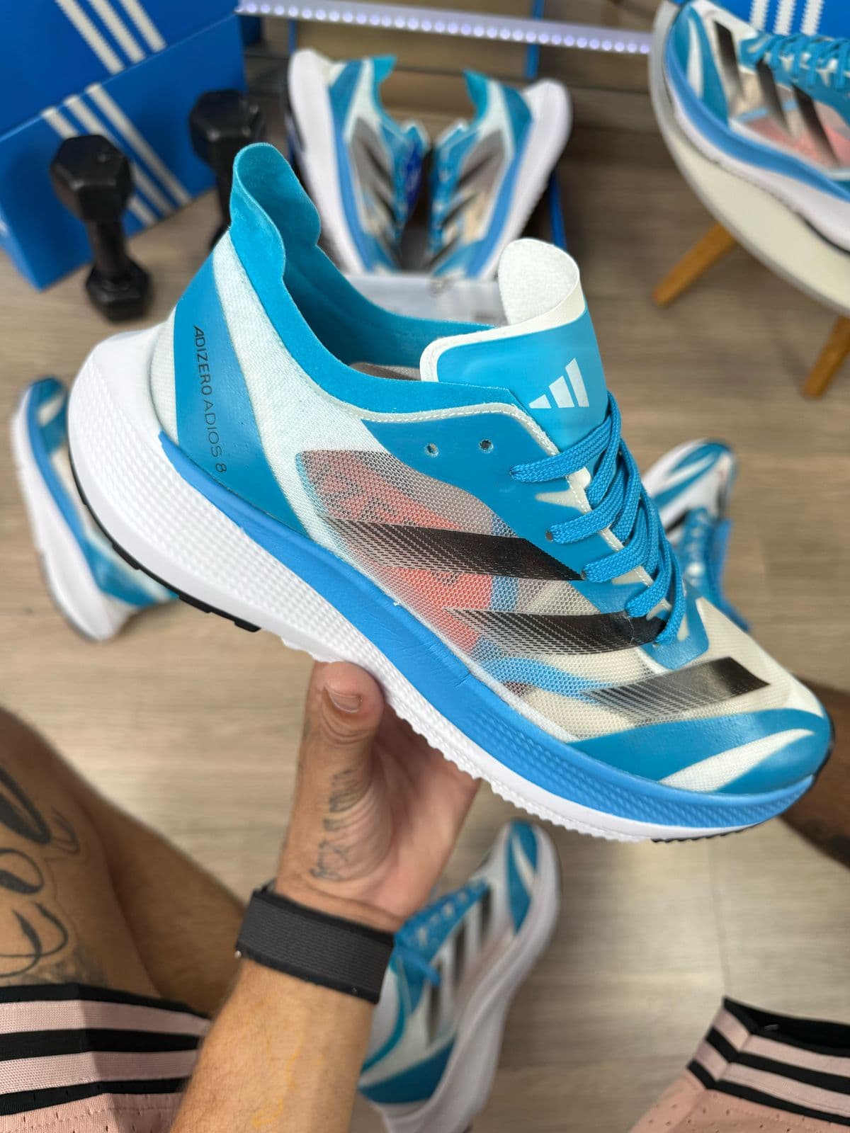 Adidas Adizero Adios 8 - Branco Celeste — foto principal