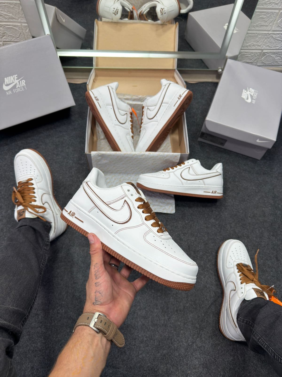 Air Force Prime Luxo Branco e Marrom — foto principal