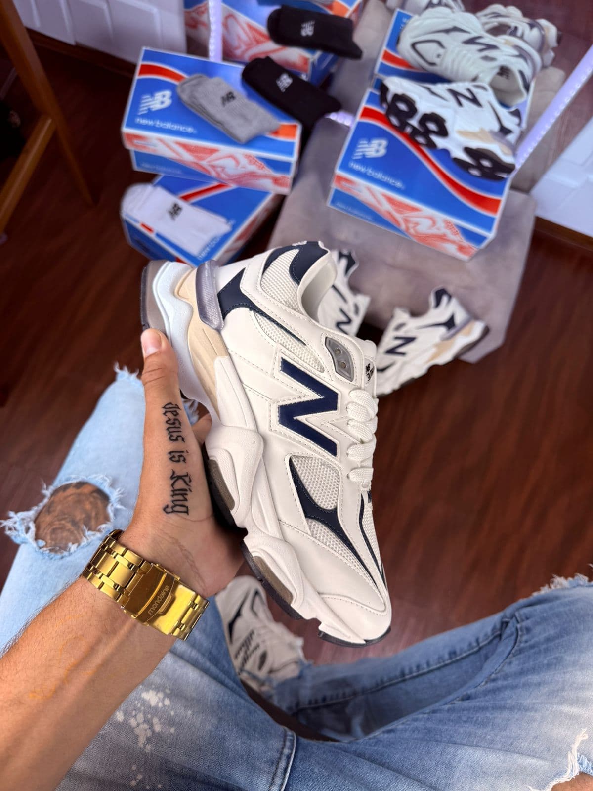 New Balance 9060 Branco/azul — foto principal