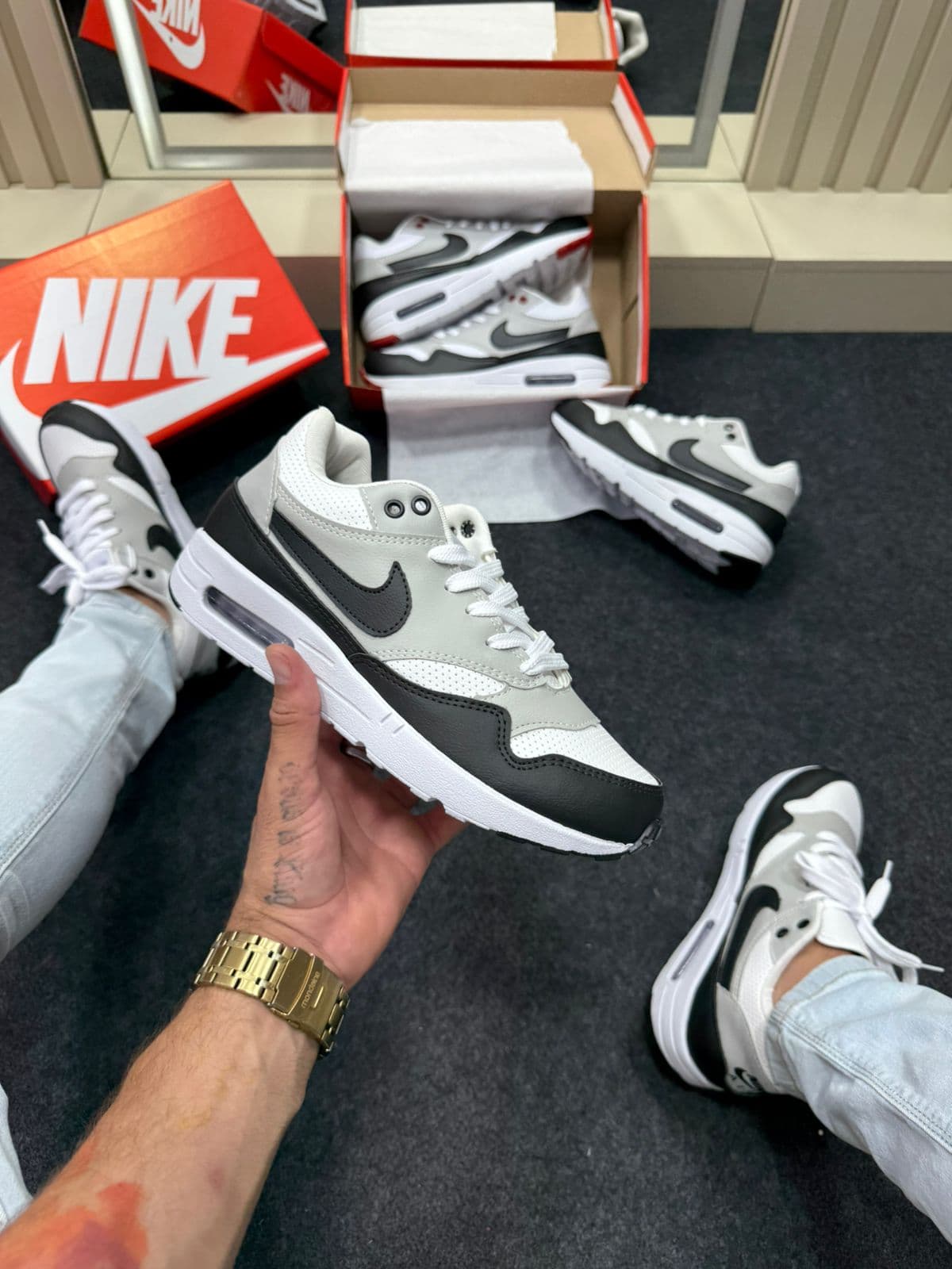 Nike Air Max 90 Preto Branco Cinza — foto principal