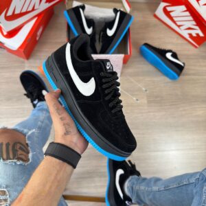 Tênis Nike Air Force - Preto Azul - 38 ao 43