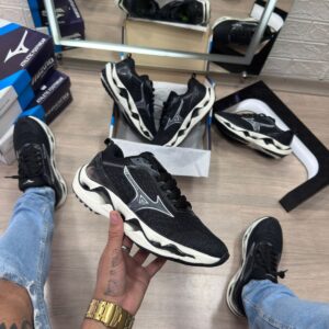 Mizuno Wave Stratos Preto e Branco Atacado