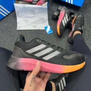 Adidas Falcon Premium Preto com Prata e Rosa Atacado