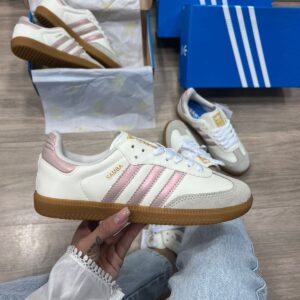 Adidas Samba Premium Branco e Rosa Atacado