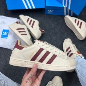 Adidas Superstar Premium Bege Bordô Atacado