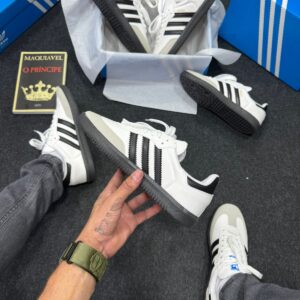 Adidas Samba Premium Branco e Preto Atacado