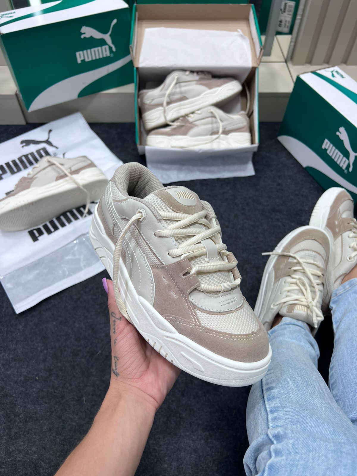 Puma 180 Camurça Natural Off White 5