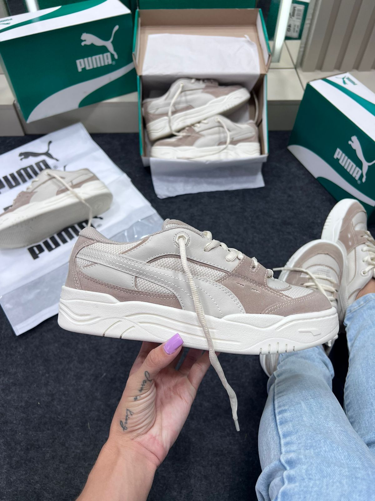 Puma 180 Camurça Natural Off White