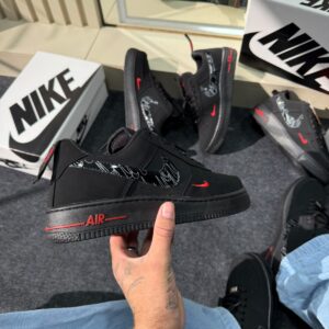 Air Force 1 Premium Preto Vermelho